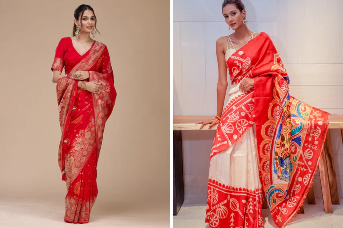 Durga Puja Saree Styles_Knowledge Space